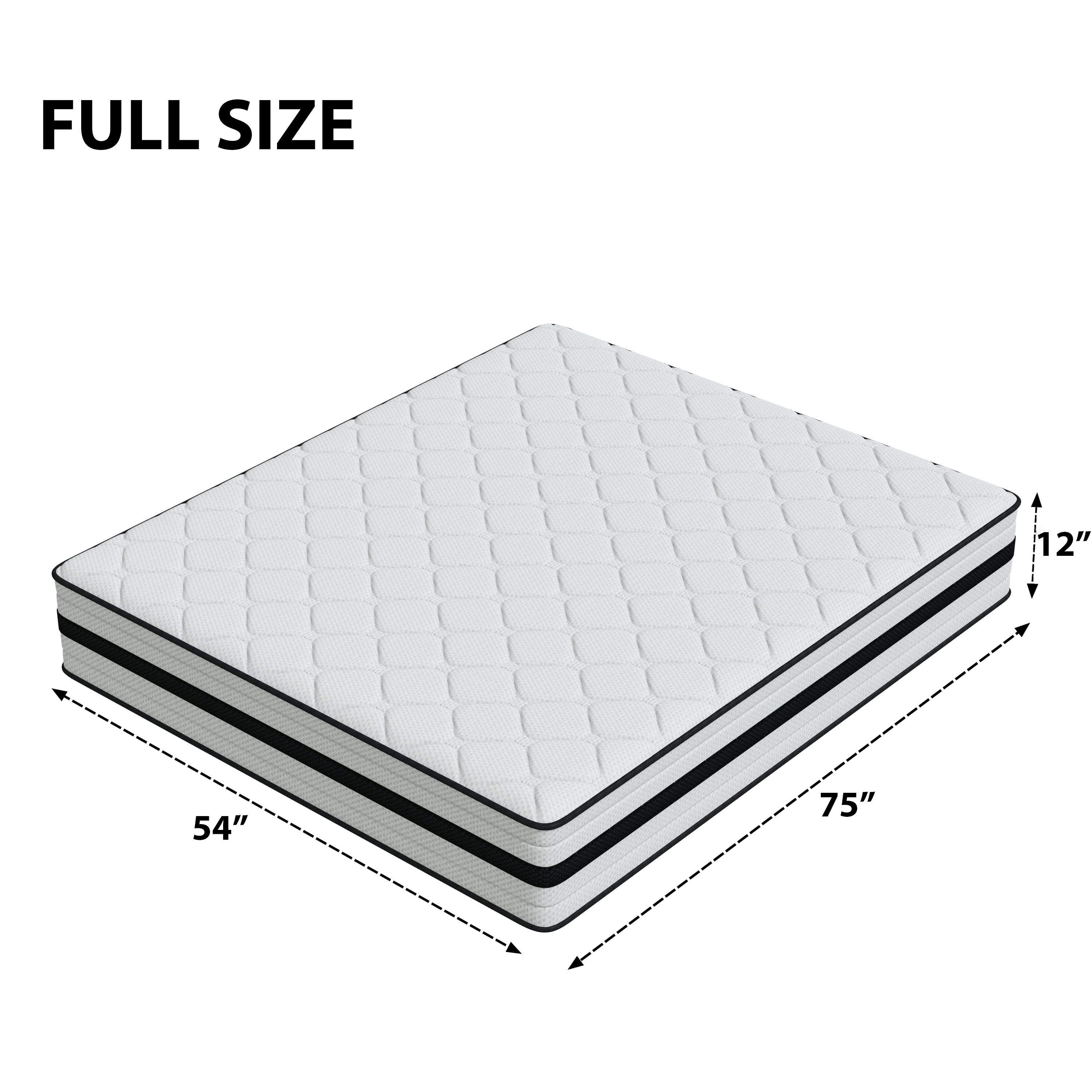 SEEUO Full Size Mattress,12 inch Hybrid Mattress in a Box with Memory Foam & Individual Pocket Spring for Edge Support,Pressure Relief,Medium Firm,CertiPUR-US