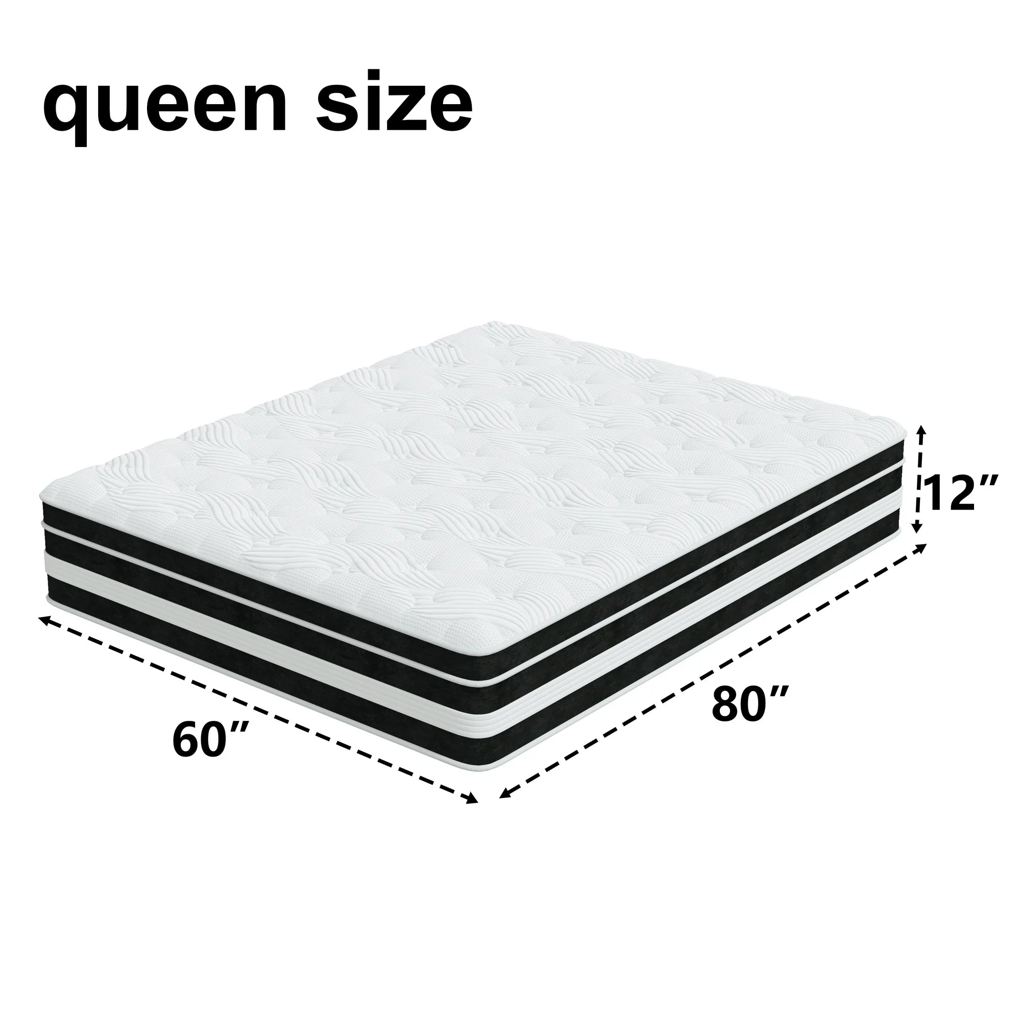 12 inch Queen Mattress,Gel Memory Foam & Spring Hybrid Medium Comfort Queen Size in a Box , Pressure Relief, Motion Isolation,CertiPUR-US
