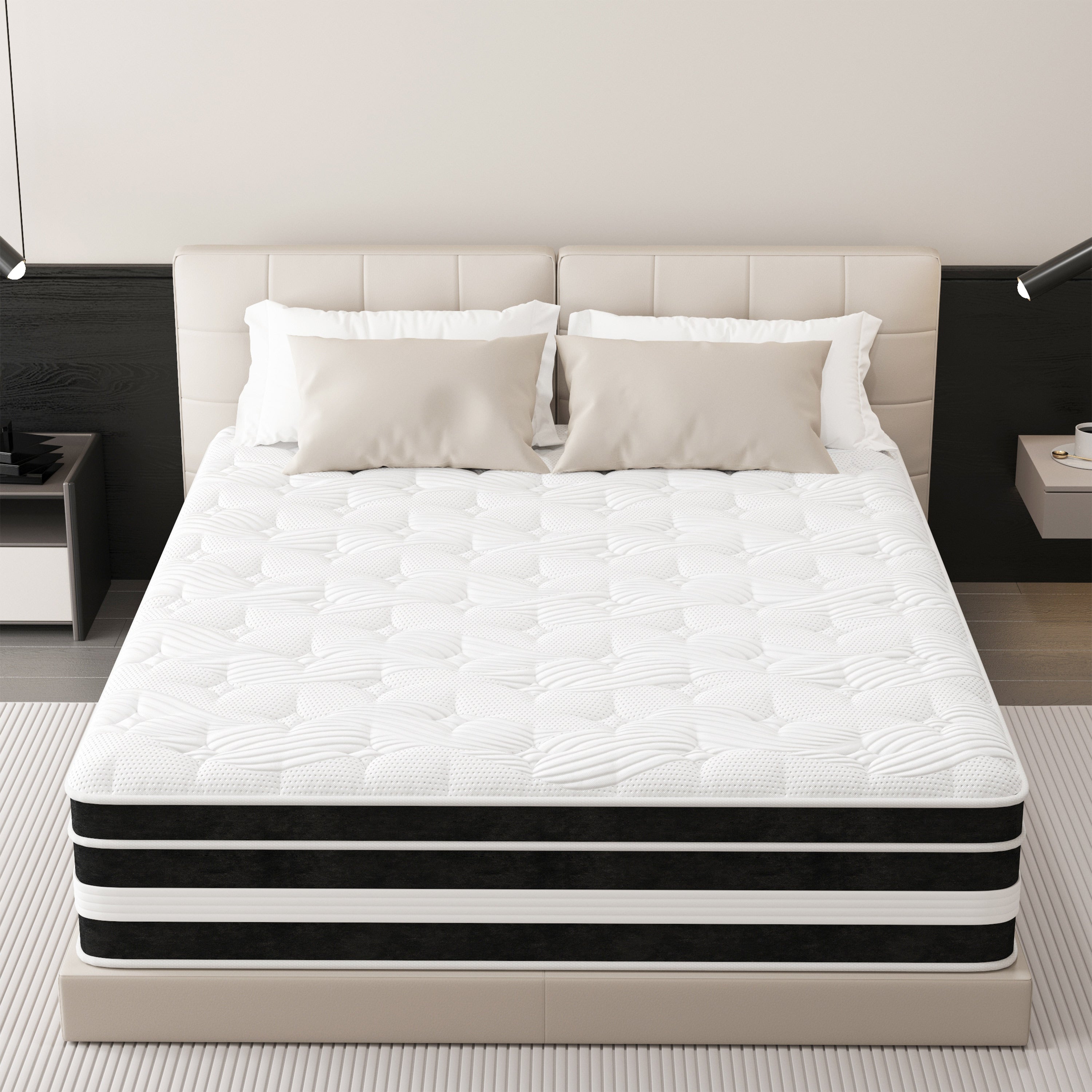 14 inch Queen Mattress,Gel Memory Foam & Spring Hybrid Medium Comfort Queen Size in a Box , Pressure Relief, Motion Isolation,CertiPUR-US