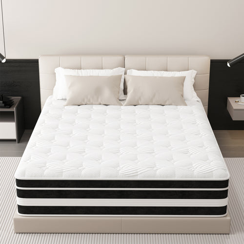 10 inch Full Mattress,Gel Memory Foam & Spring Hybrid Medium Comfort Full Size in a Box , Pressure Relief, Motion Isolation,CertiPUR-US