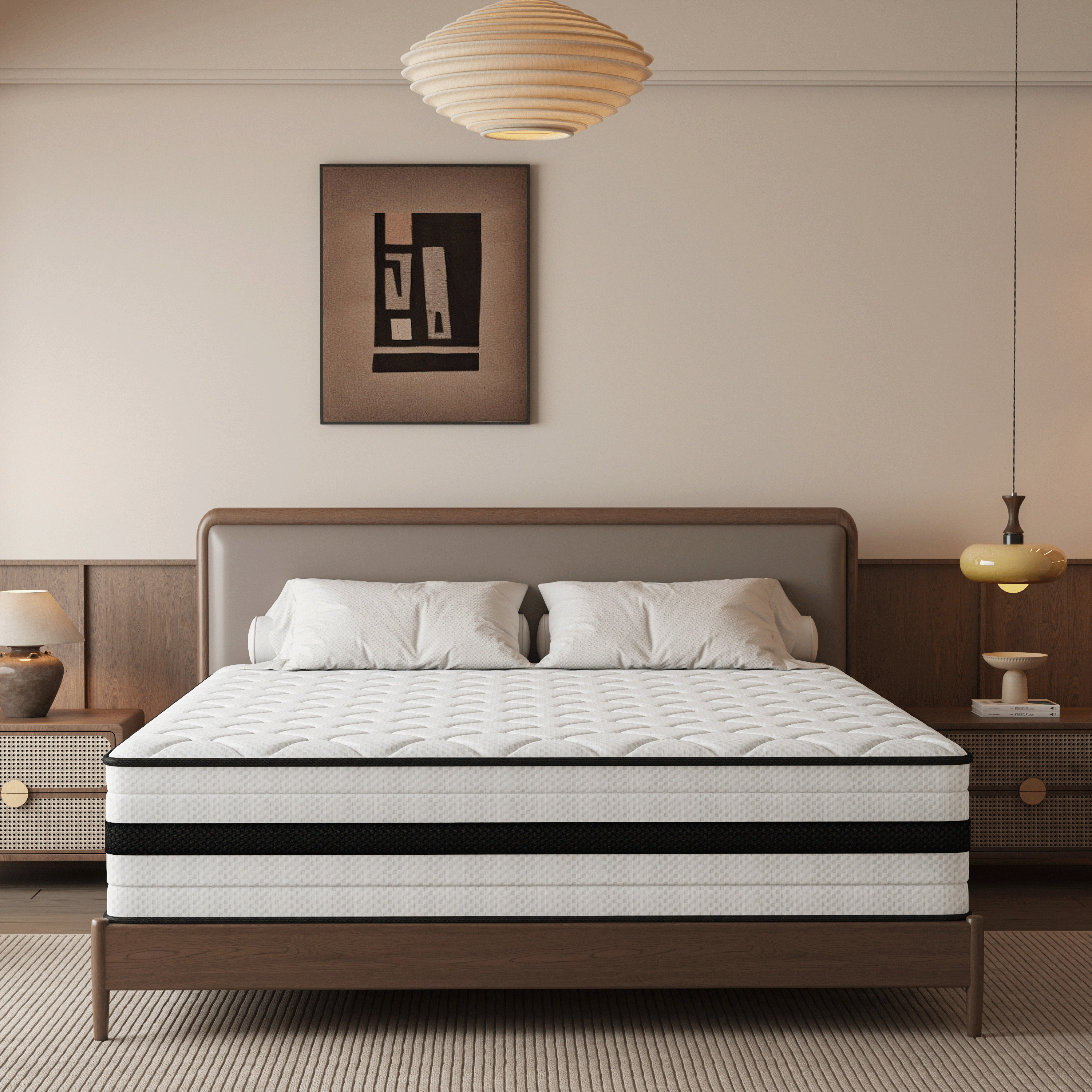 SEEUO Full Size Mattress,10 inch Hybrid Mattress in a Box with Memory Foam & Individual Pocket Spring for Edge Support,Pressure Relief,Medium Firm,CertiPUR-US