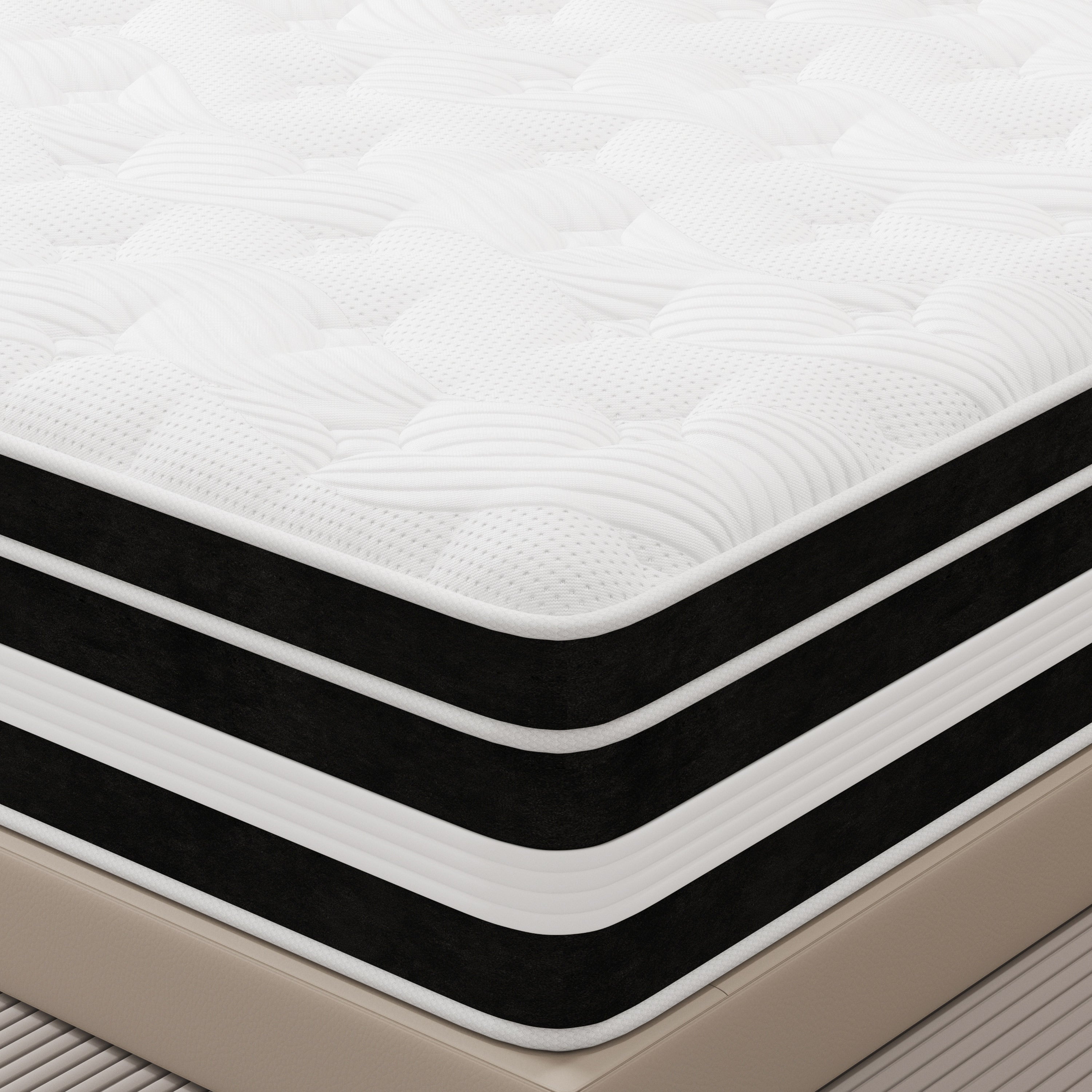 14 inch Queen Mattress,Gel Memory Foam & Spring Hybrid Medium Comfort Queen Size in a Box , Pressure Relief, Motion Isolation,CertiPUR-US