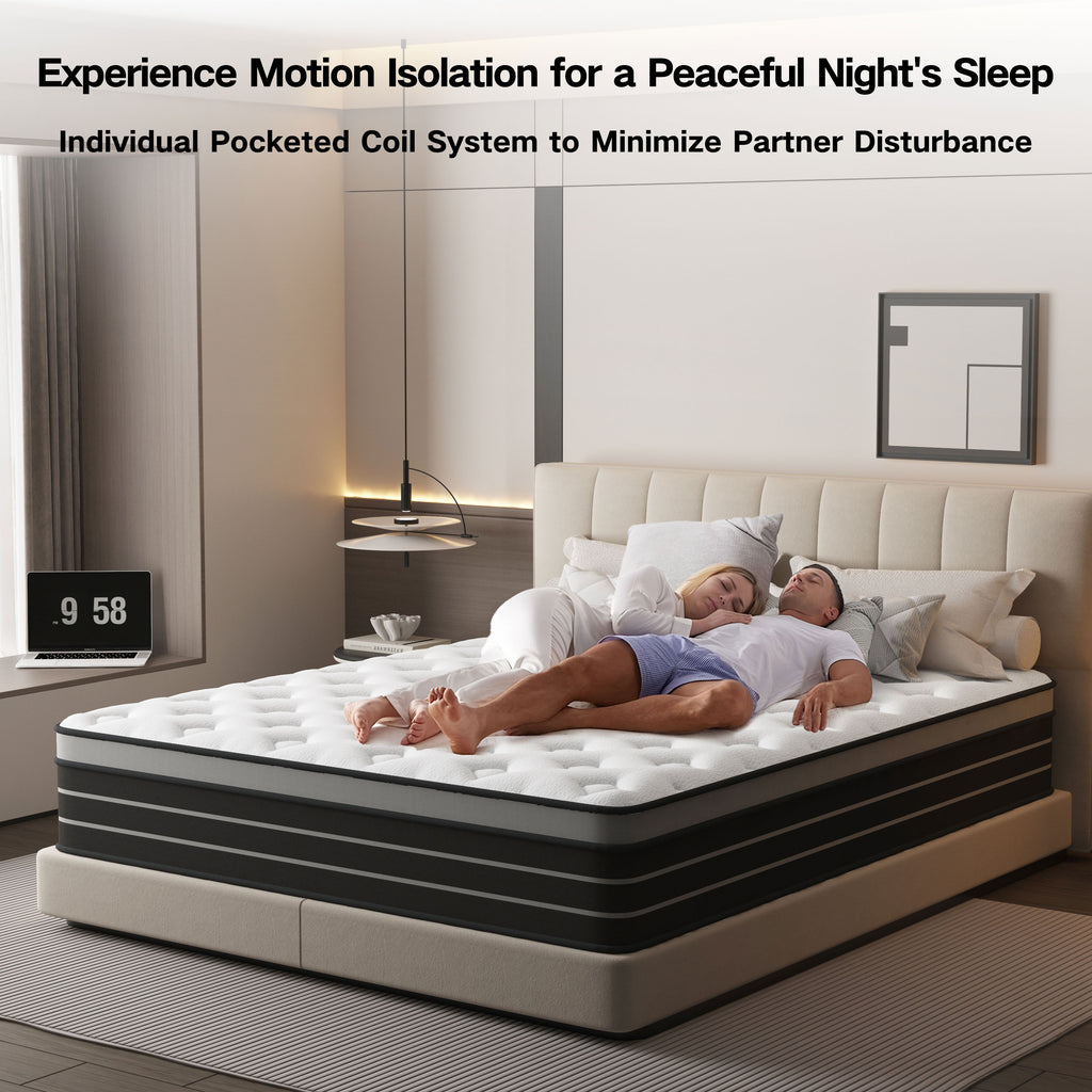 Full Mattress, 12 Inch Hybrid Innerspring Mattress for Pressure Relief, Motion Isolation, Medium Firm, CertiPUR-US Certified