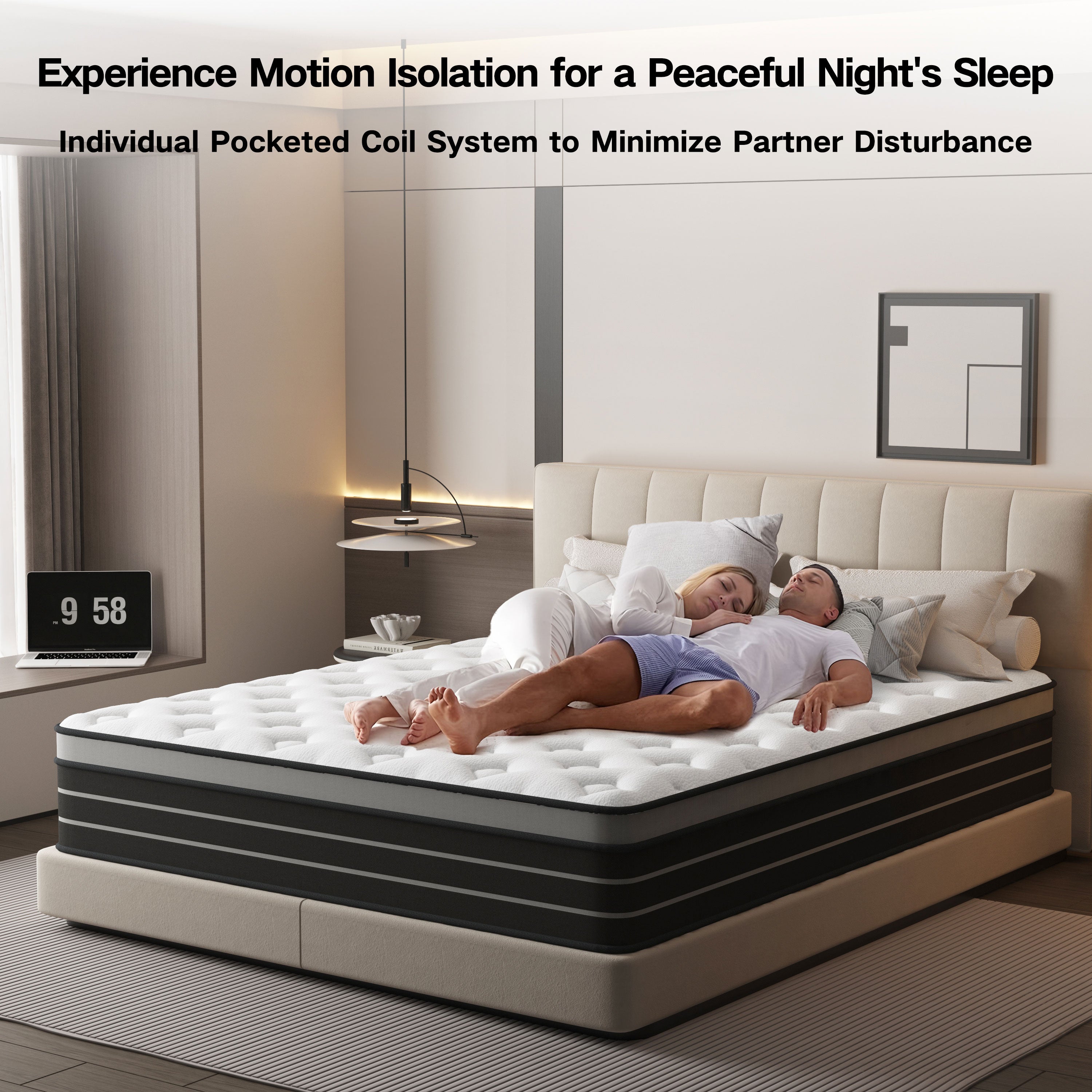 Full Mattress, 10 Inch Hybrid Innerspring Mattress for Pressure Relief, Motion Isolation, Medium Firm, CertiPUR-US Certified