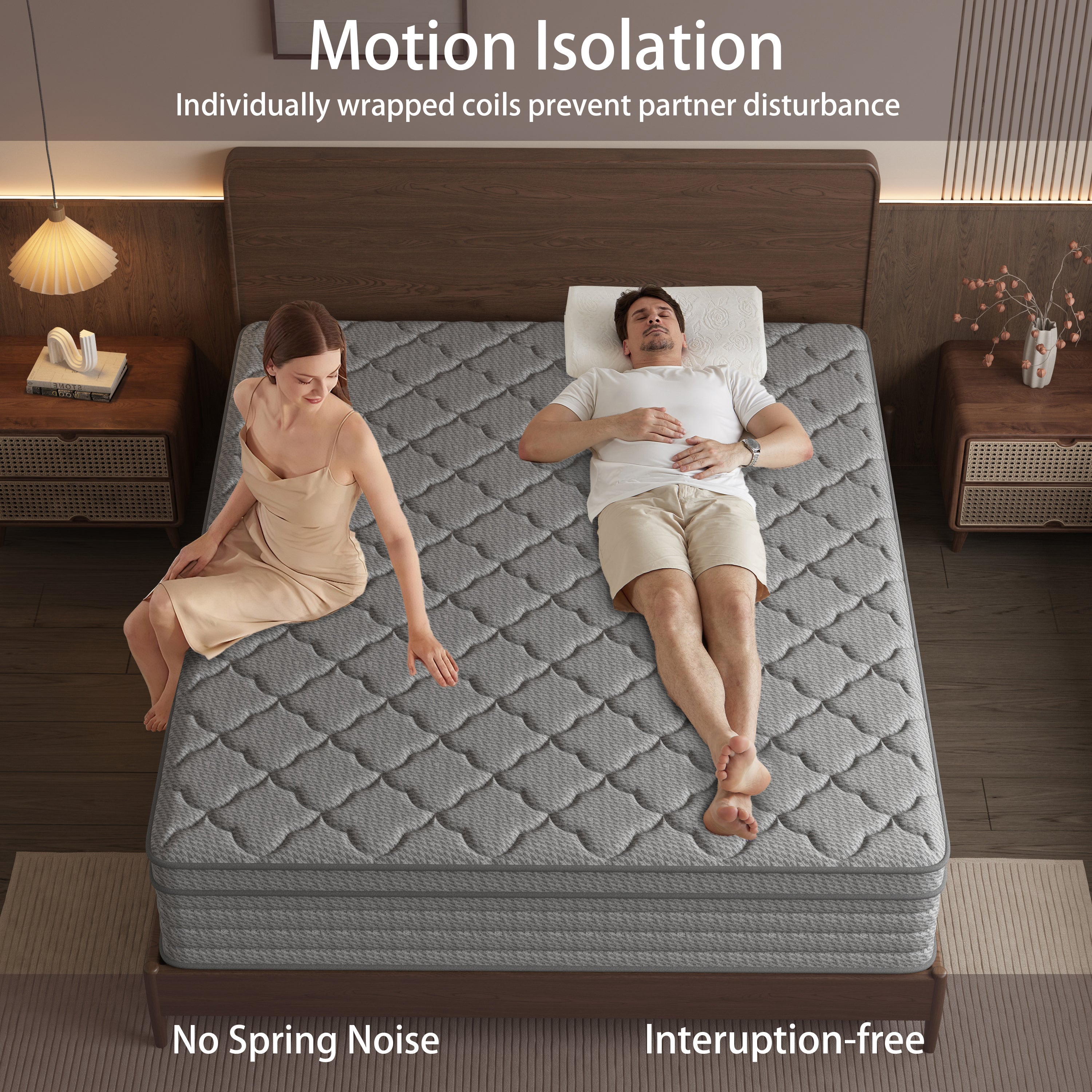 Fvbeaya 10 inch Queen Mattress, Gel Memory Foam with Individually Wrapped Pocket Coils, Medium Firm, Pressure Relief, Strong Edge Support,Cooling Breathable Sleep Support for Adult