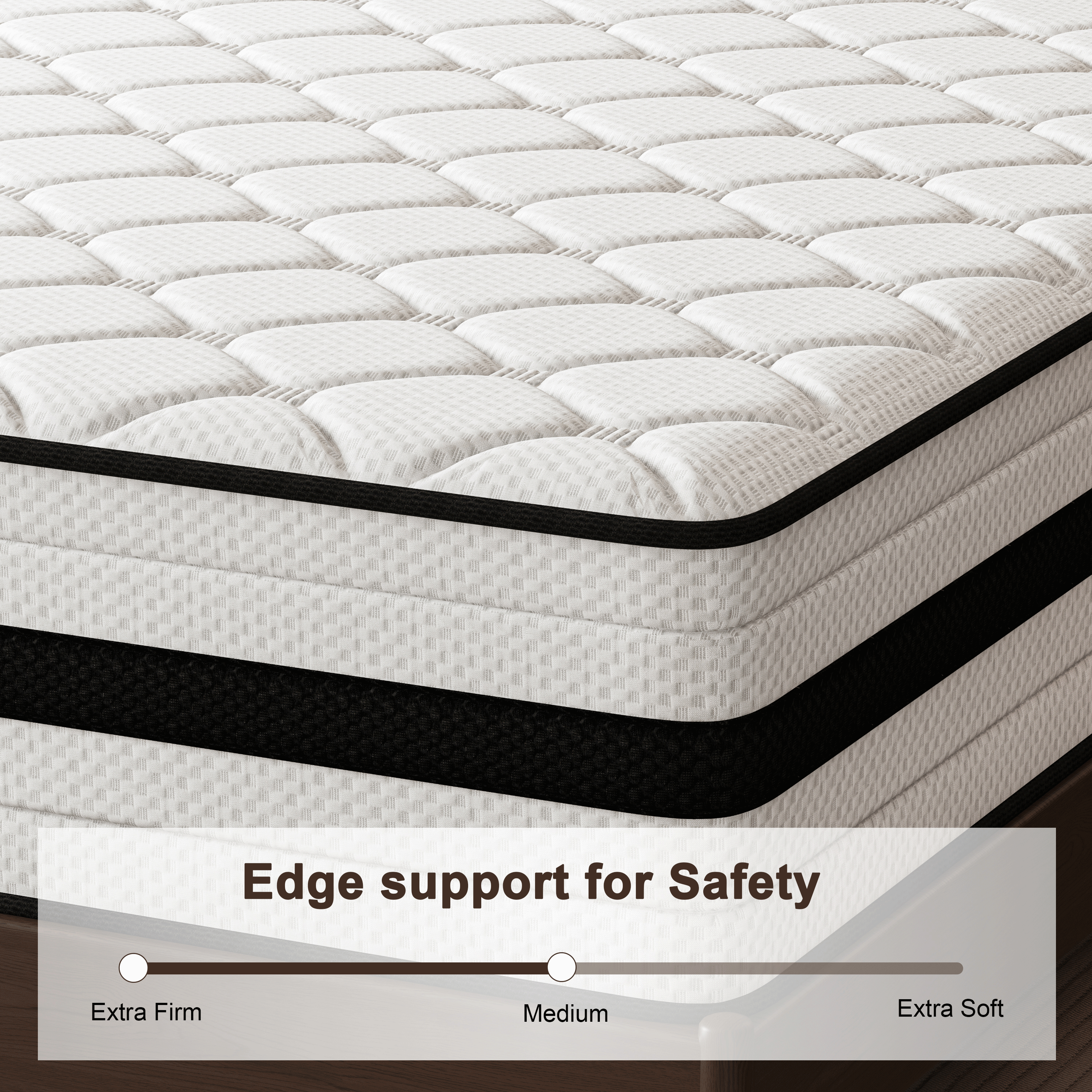 SEEUO Twin Mattress,12 inch Hybrid Mattress in a Box with Memory Foam & Individual Pocket Spring for Edge Support,Pressure Relief,Medium Firm,CertiPUR-US