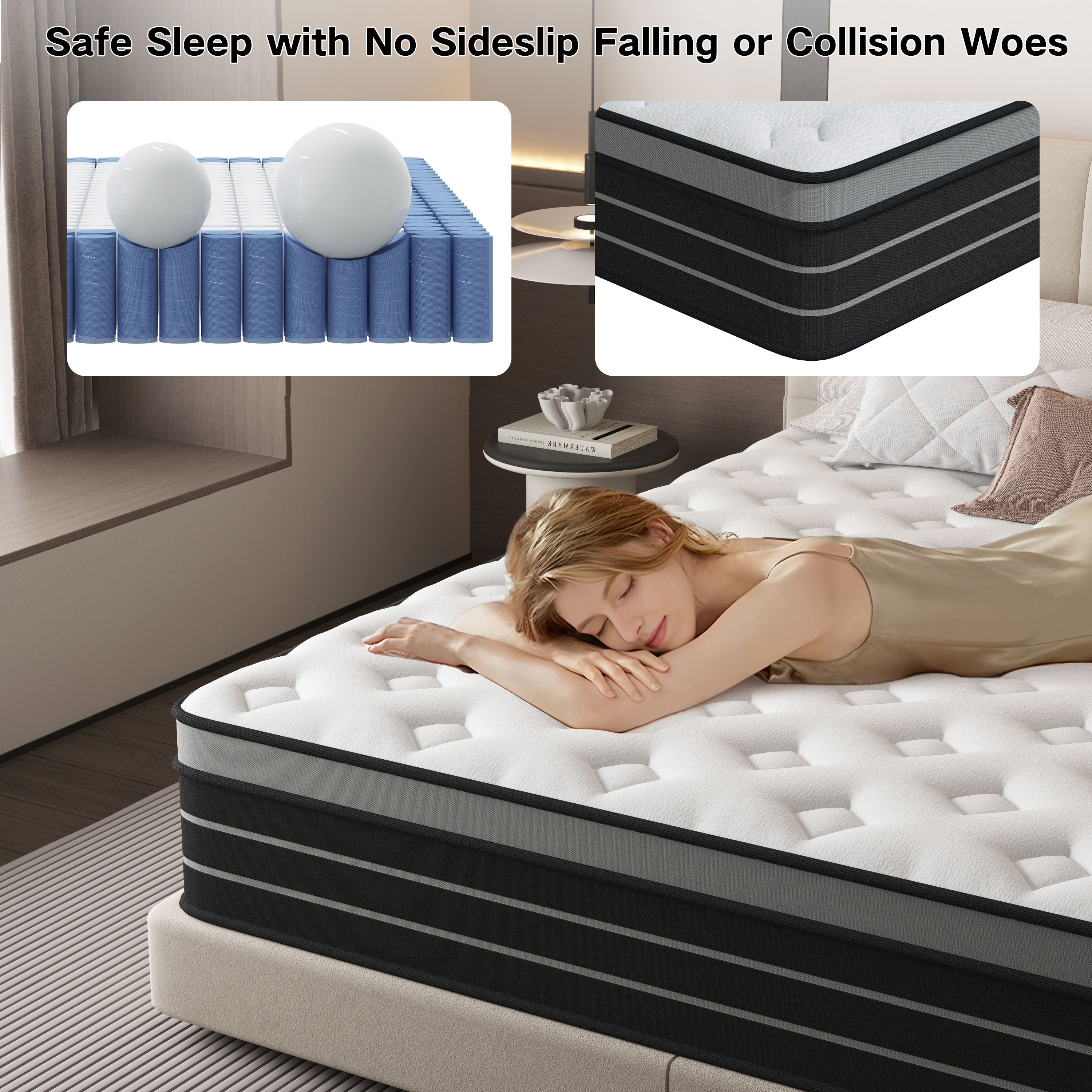 Full Mattress, 10 Inch Hybrid Innerspring Mattress for Pressure Relief, Motion Isolation, Medium Firm, CertiPUR-US Certified